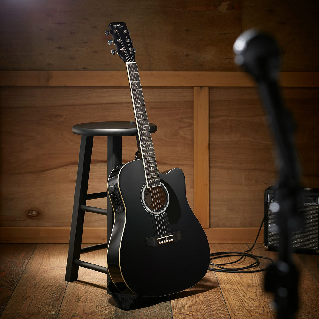 Black Cutaway Thinline Acoustic-Electric Guitar M808518