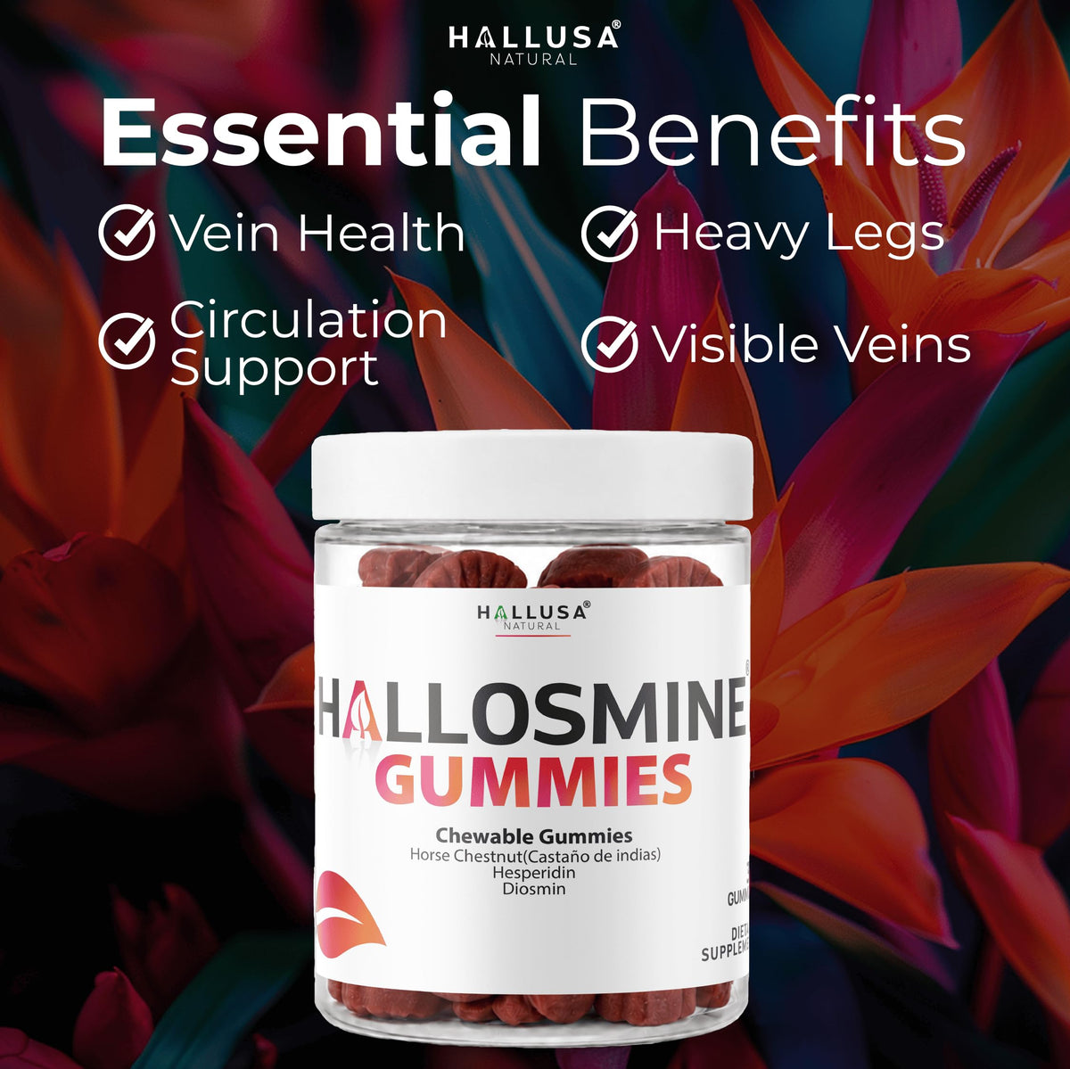 60 Chews 400mg Diosmin Hesperidin & Horse Chestnut Gummies M21650