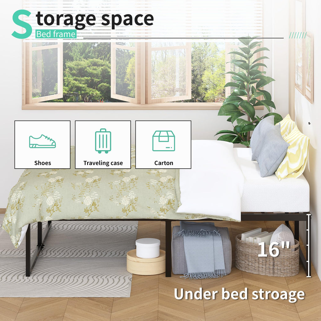 Queen Bed Frame 18 Inch with Steel Slat Support A175