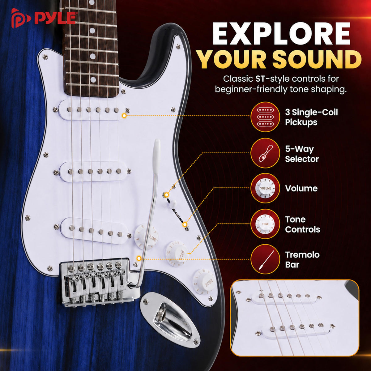 Blue Burst Electric Guitar and Amp Kit R1918