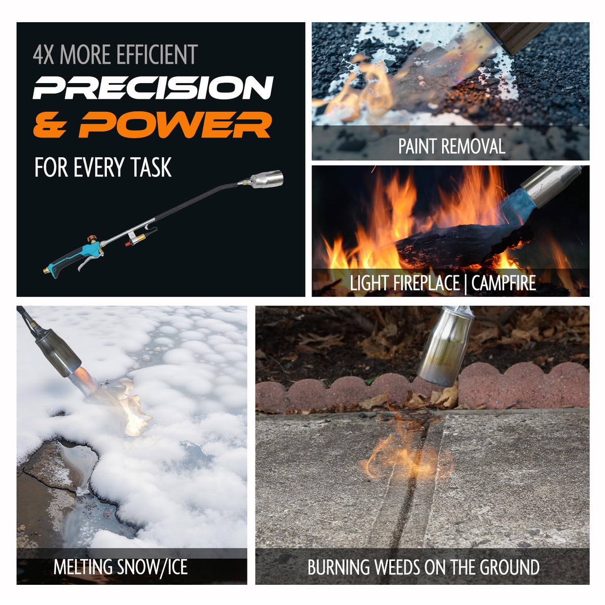 Propane Torch Weed Burner with 13 ft Hose, Adjustable 2,200,000 BTU Self Igniting T58167