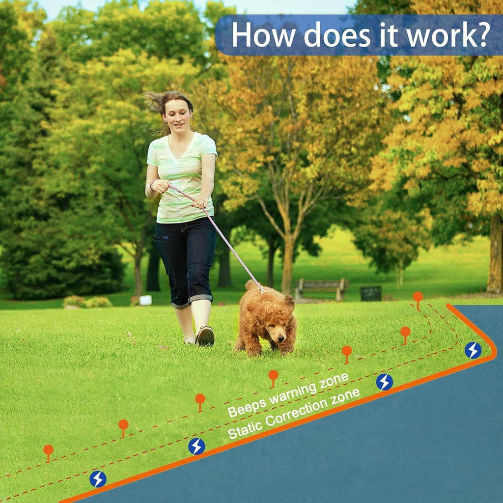 In-Ground Electric Dog Fence System with Waterproof Training Collar U4131