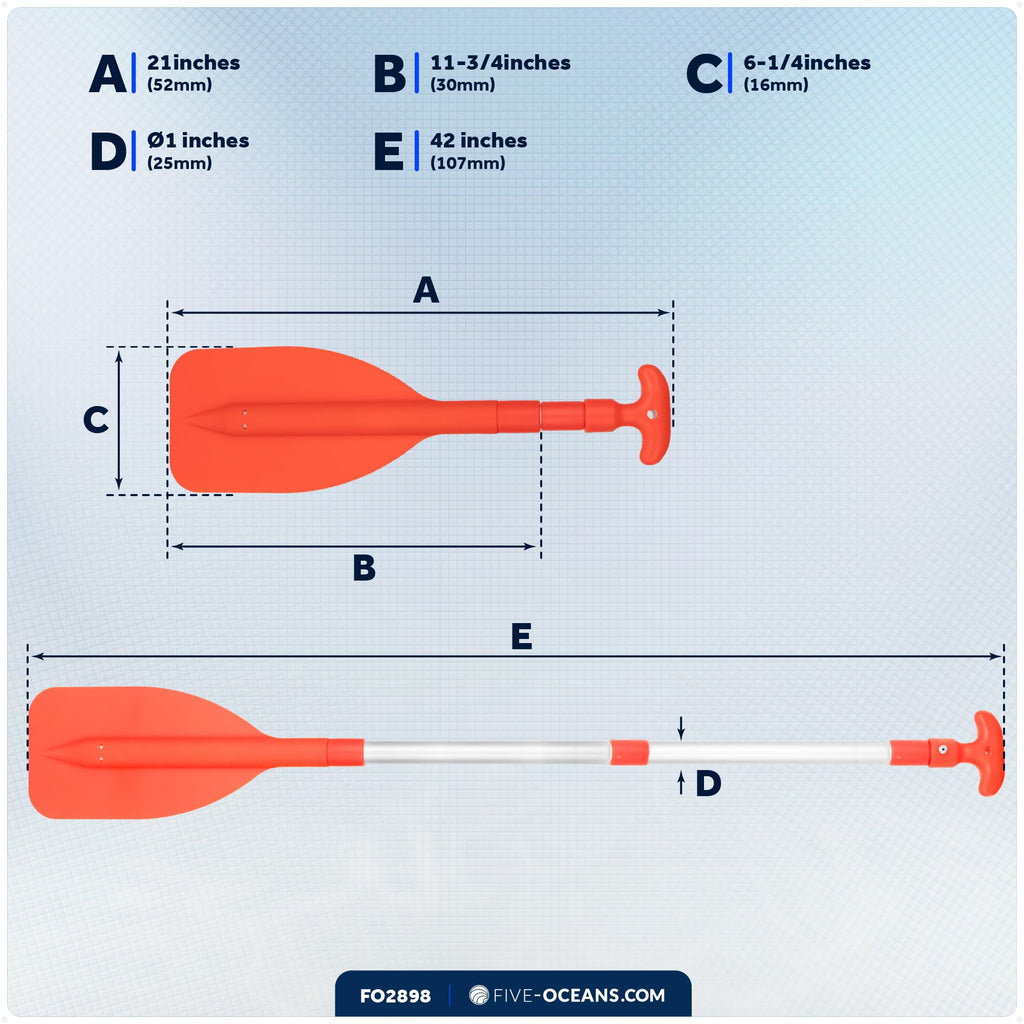 Telescoping Floating Orange Boat Paddle V167