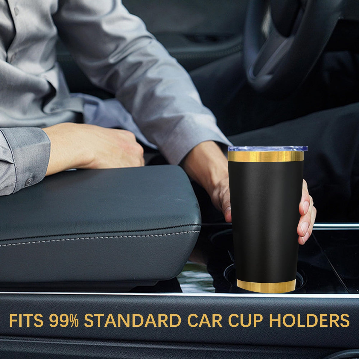 20 oz Insulated Stainless Steel Tumbler, Black, 1 Pack R383