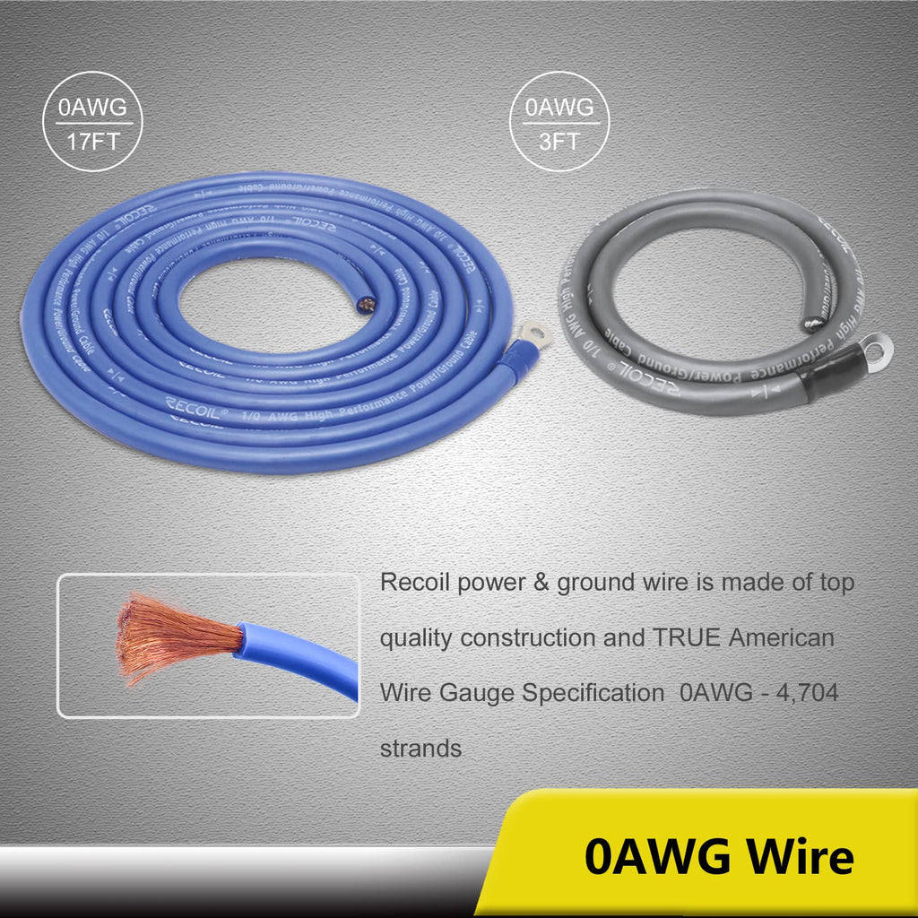 0 Gauge Car Audio Amplifier Wiring Installation Kit S1074
