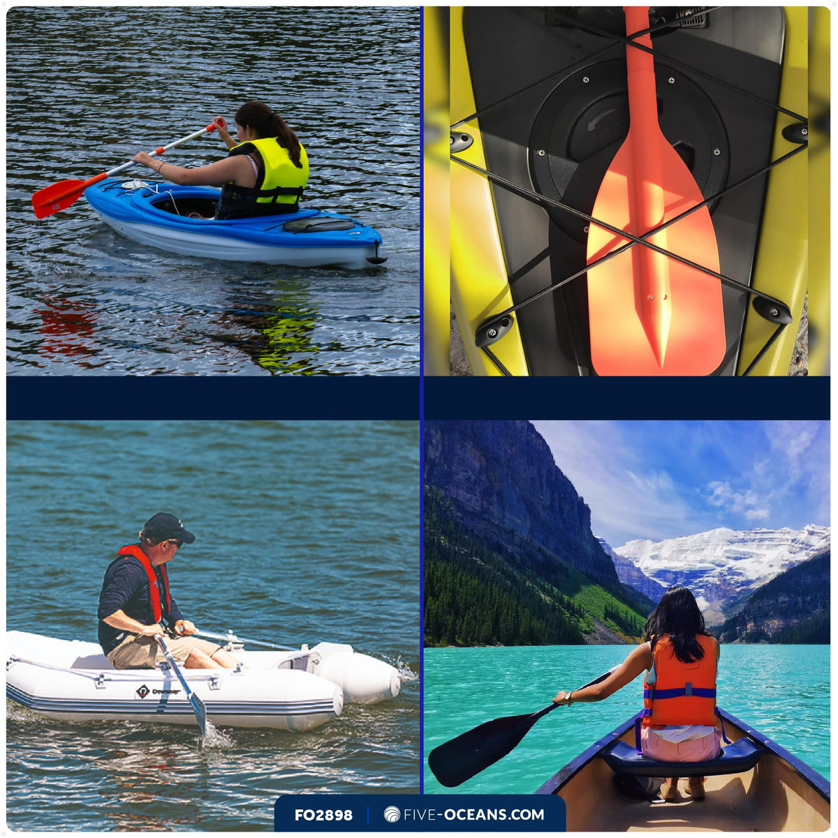 Telescoping Floating Orange Boat Paddle V167