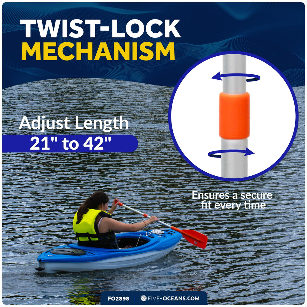 Telescoping Floating Orange Boat Paddle V167