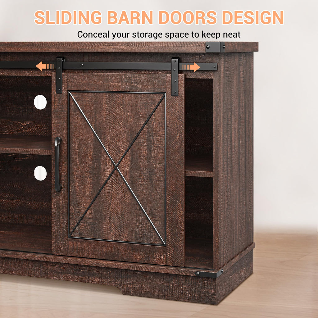 59 Inch TV Stand with Sliding Barn Doors N682145